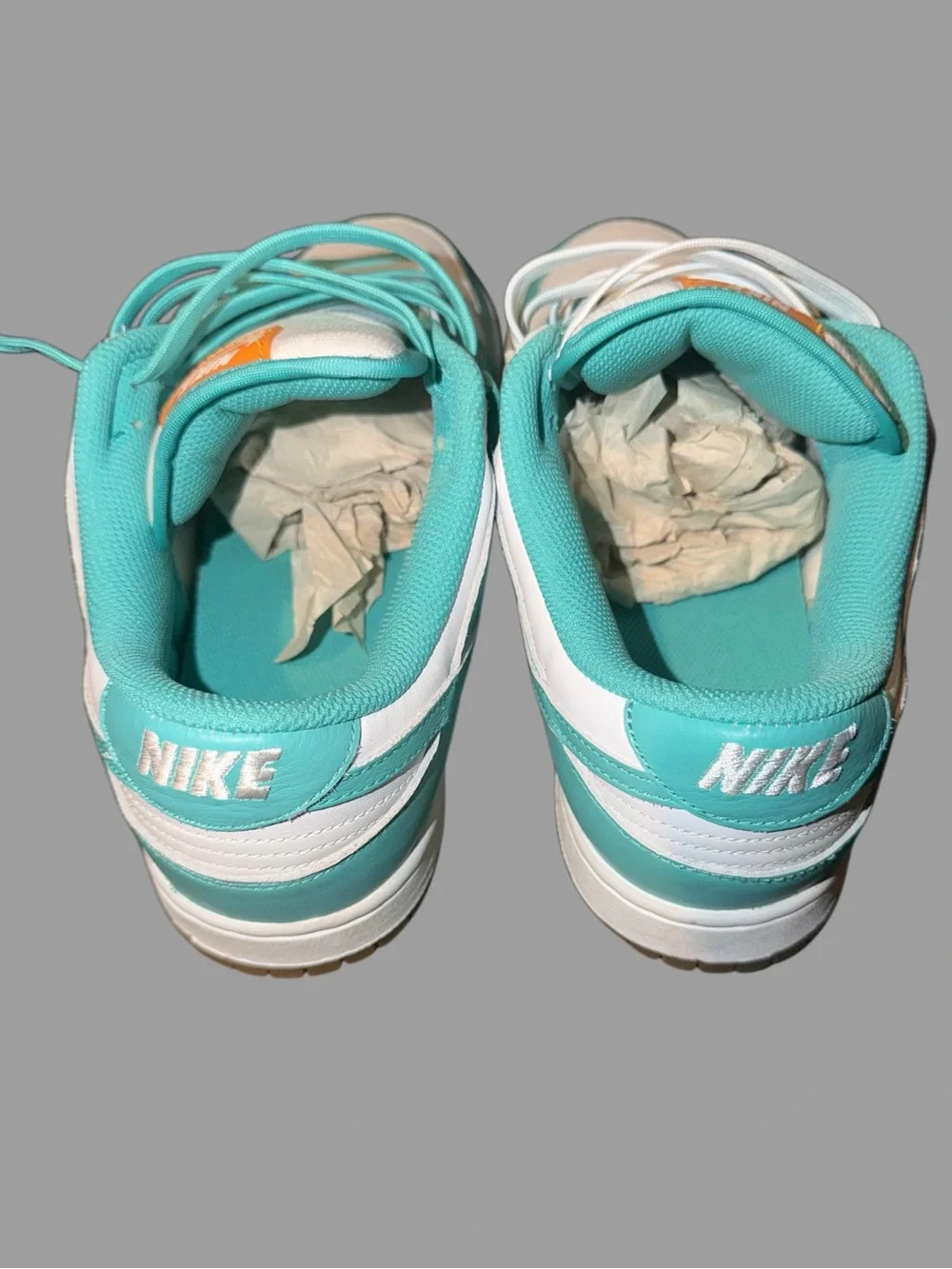 Nike Dunk Low - Teal, White & Orange Accent